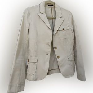 Theory white denim blazer